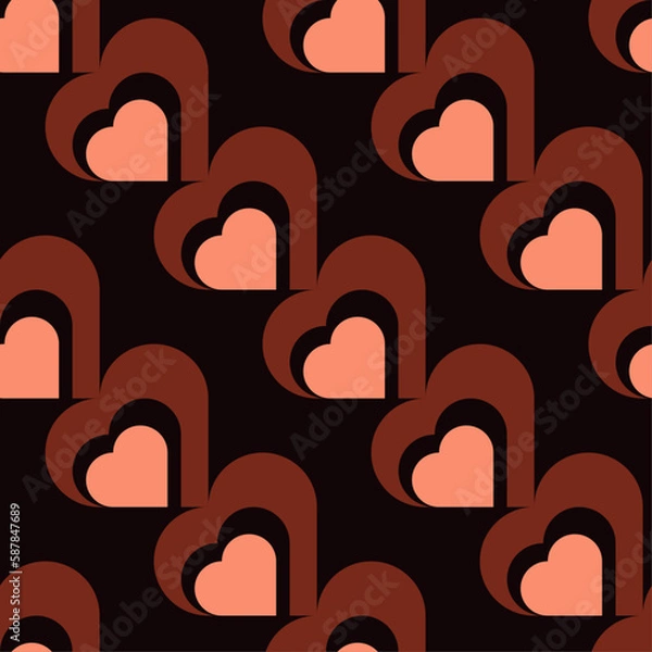 Fototapeta Valentine's Day hearts love pattern (vector)