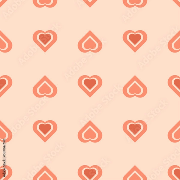 Fototapeta Valentine's Day hearts love pattern (vector)
