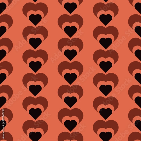 Fototapeta Valentine's Day hearts love pattern (vector)