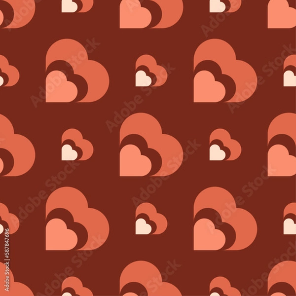 Fototapeta Valentine's Day hearts love pattern (vector)