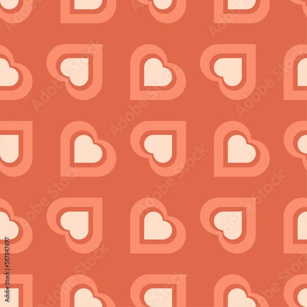 Fototapeta Valentine's Day hearts love pattern (vector)