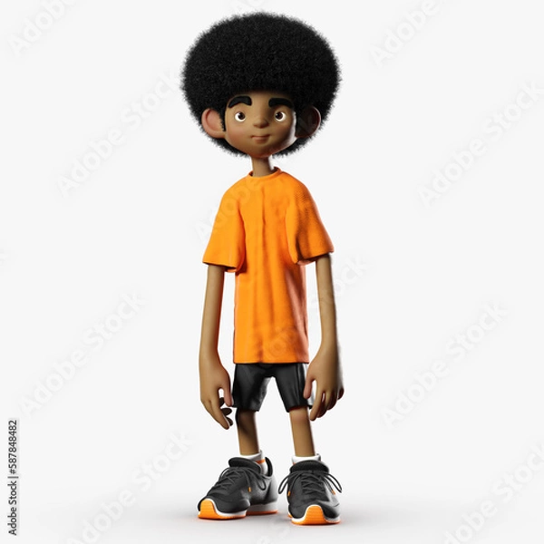 Obraz Afro Kid 3D CGI Render
