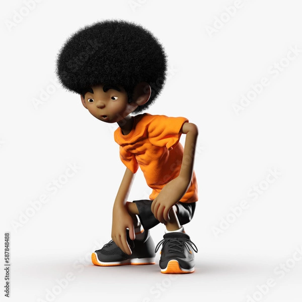 Obraz Afro Kid 3D CGI Render