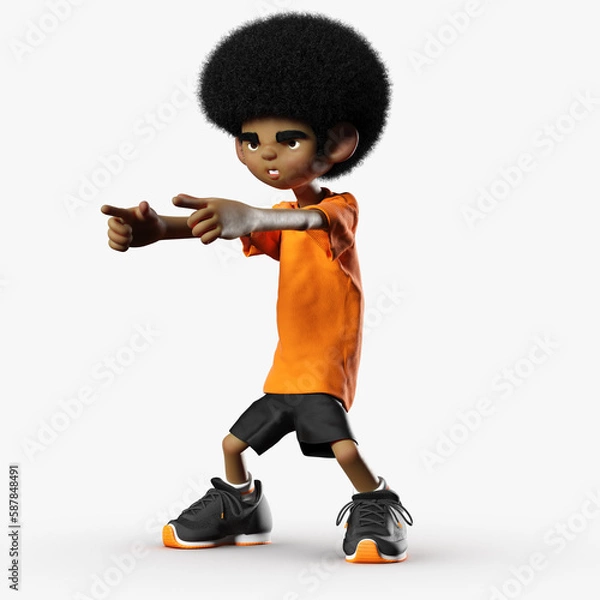 Obraz Afro Kid 3D CGI Render