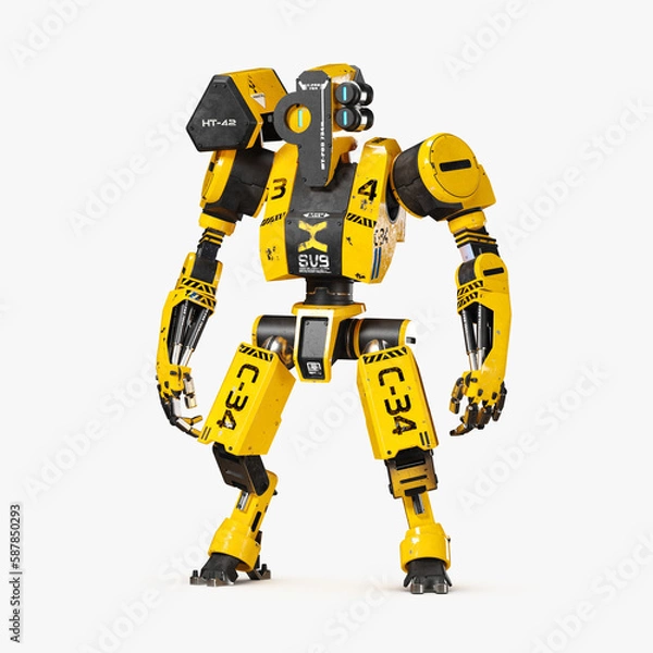 Obraz Worker Robot 3D CGI Render