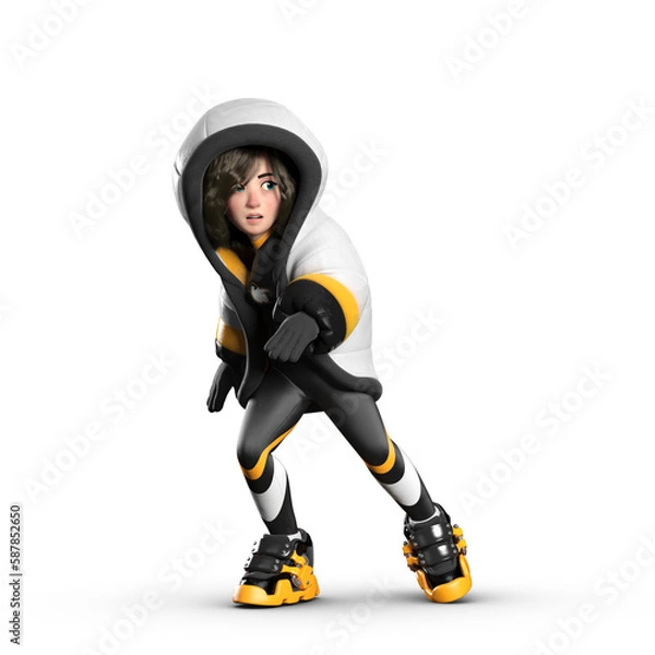 Fototapeta Snow Girl 3D CGI Render