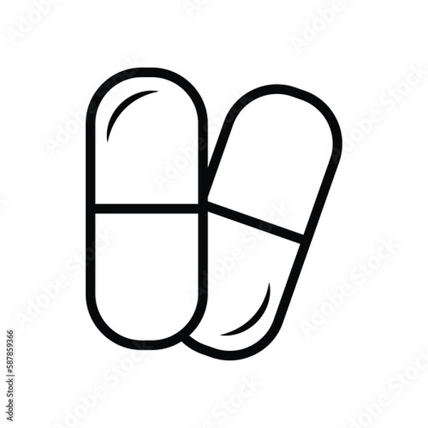 Fototapeta pils, capsul, icon, line, vector, illustration, desing, logo, teplate, flat,style
