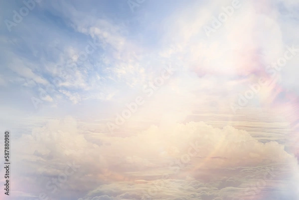 Fototapeta watercolor gradient pastel background clouds abstract, wallpaper heaven
