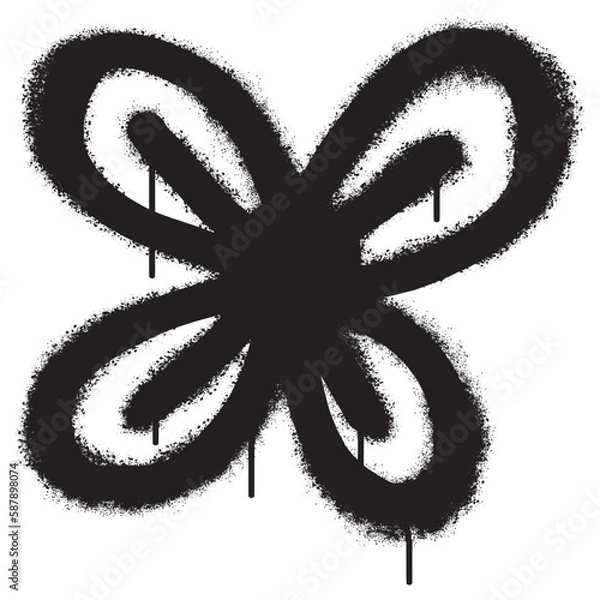 Fototapeta Spray Painted Graffiti flower Sprayed isolated with a white background.