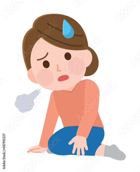 Fototapeta 疲れやすい女性　イラスト