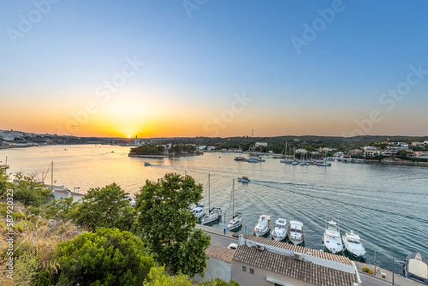 Obraz Atardecer en el puerto de Mahón 