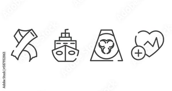 Obraz outline icons set. thin line icons sheet included hiv, cruise, contaminated, health vector.