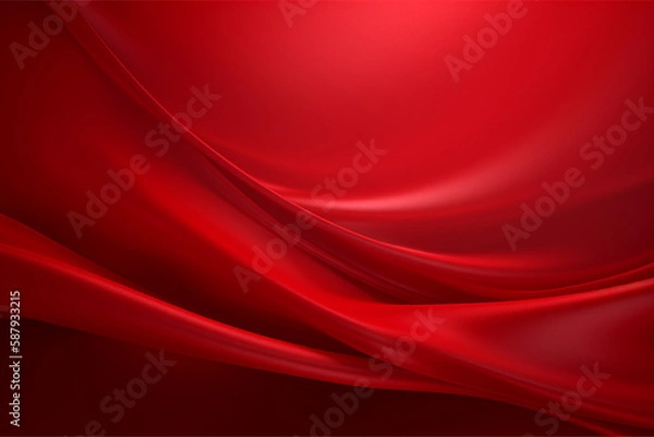 Fototapeta Vector background with folded red royal silk, Generative AI	