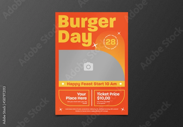 Obraz Burger Day Flyer Layout