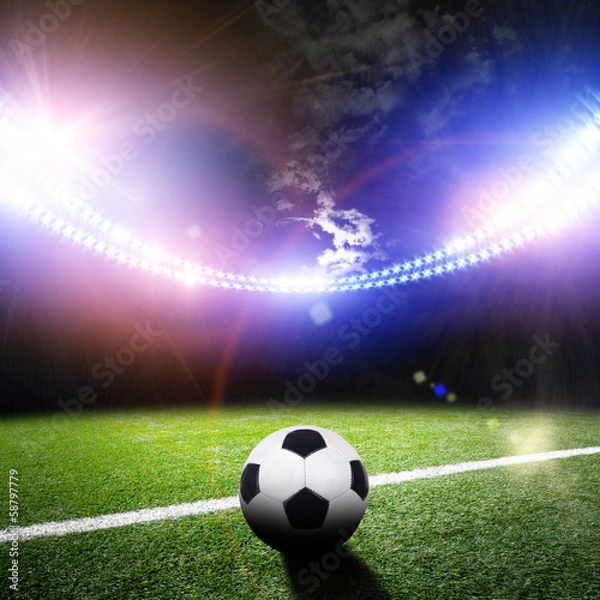 Fototapeta Image of stadium in lights and flashes