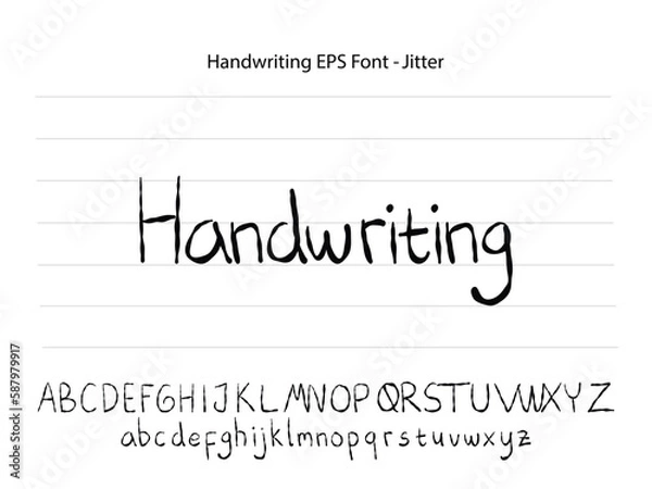 Fototapeta Alphabet Handwriting Font Typeface text script Ink brush set manual - Regular Jitter