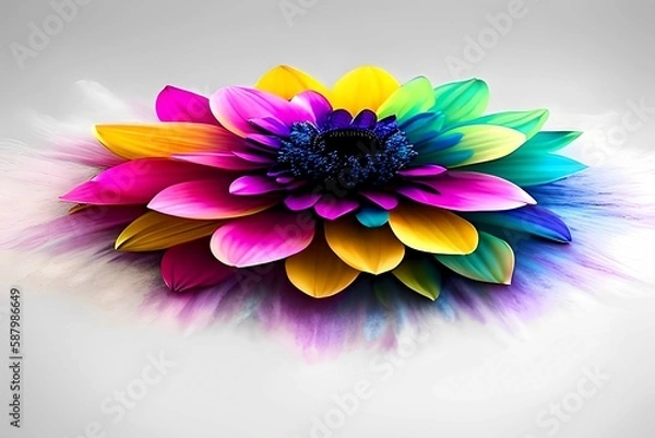 Fototapeta A beautiful colorful flower, concept of creativity. Generative AI
