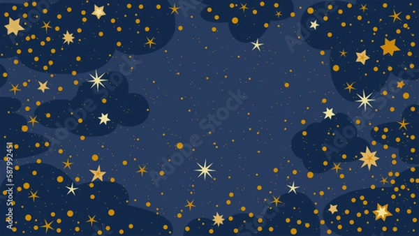 Obraz Stars and sky hand drawn background vector