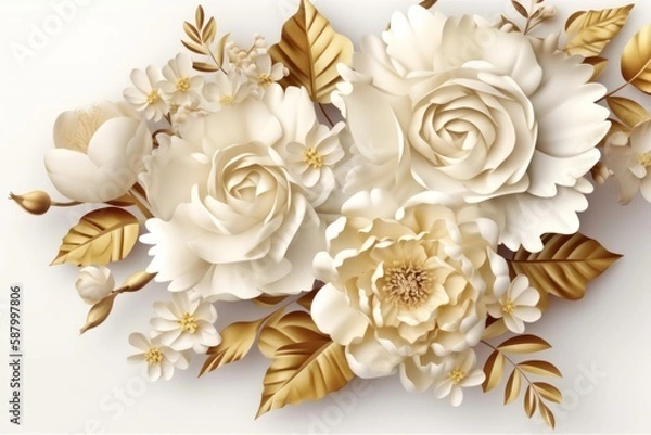 Fototapeta Greeting card Background with beautiful flowers Happy Mothers Day. 
Holiday greetings. Greeting card to add clipart design. Mothers Day. Spring Easter background. Happy birthday. generated ai 