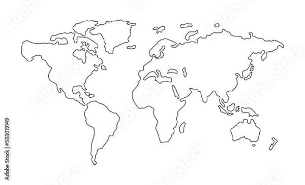 Fototapeta world map illustration simple icon