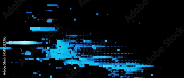 Obraz Trendy glitch pattern on dark background. Modern style vector. Abstract geometric elements