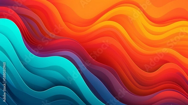 Fototapeta Wavy textured geometric elements and dynamic colorful background. Random shape waves. Toned light and modern gradient illustration in the same direction.
