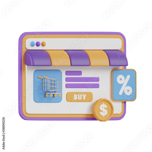 Obraz Concept of Seo Optimization for website and mobile website. Landing page template. 3D Vector Illustrations.