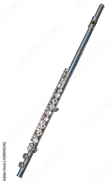 Fototapeta Transverse flute or side-blown without background