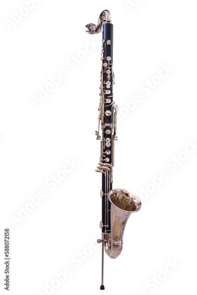 Fototapeta Bass clarinet with floor peg on white background