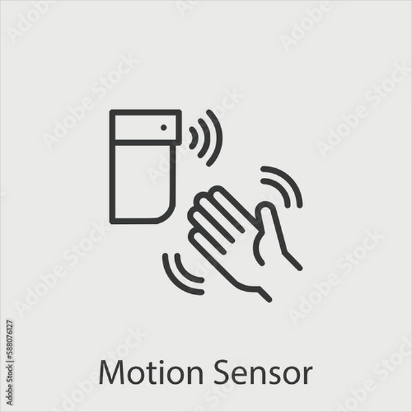 Obraz motion sensor  icon vector icon.Editable stroke.linear style sign for use web design and mobile apps,logo.Symbol illustration.Pixel vector graphics - Vector
