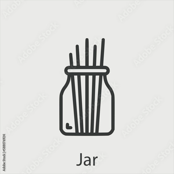 Obraz jar  icon vector icon.Editable stroke.linear style sign for use web design and mobile apps,logo.Symbol illustration.Pixel vector graphics - Vector