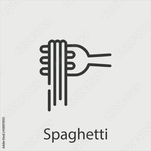 Fototapeta spaghetti radiation  icon vector icon.Editable stroke.linear style sign for use web design and mobile apps,logo.Symbol illustration.Pixel vector graphics - Vector