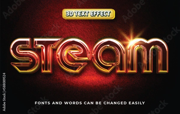 Obraz Steam grunge 3d editable text effect style