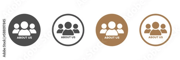 Fototapeta  About us flat vector icons set