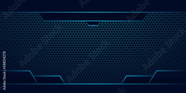 Fototapeta vector abstract bright metallic blue technology background