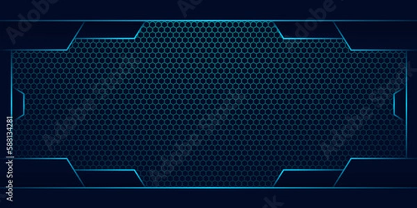 Fototapeta vector abstract bright metallic blue technology background