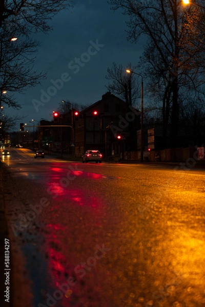 Obraz night traffic in the city