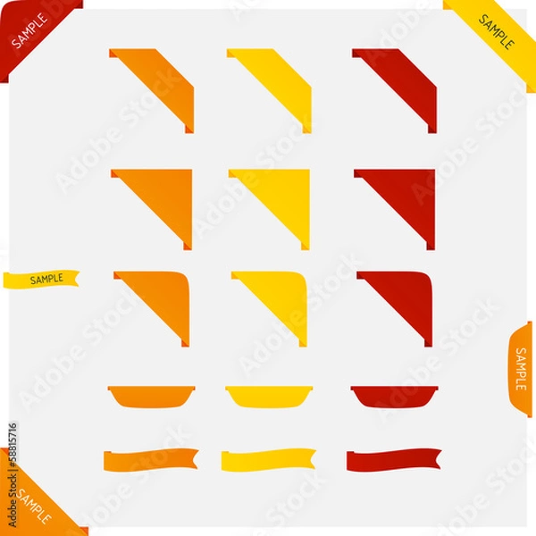 Obraz Vector ribbon set