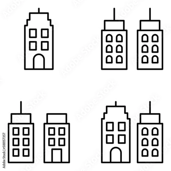 Obraz Buildings Vector Line Icons