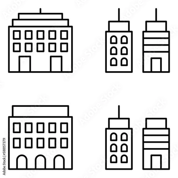 Obraz Buildings Vector Line Icons