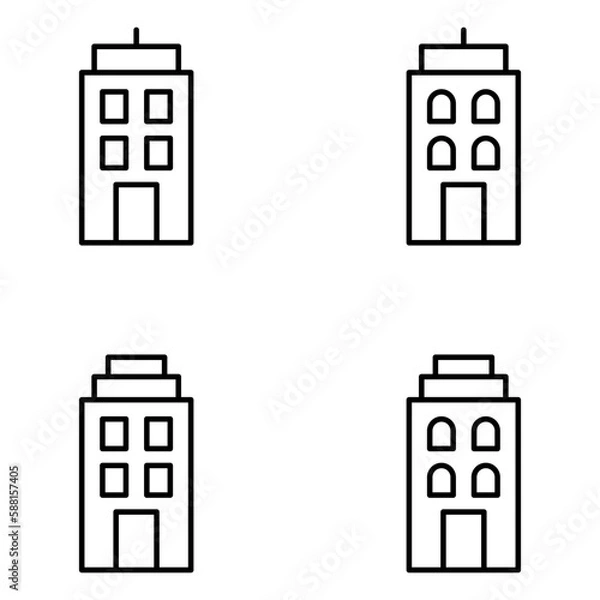 Obraz Buildings Vector Line Icons