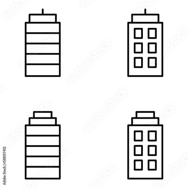 Obraz Buildings Vector Line Icons