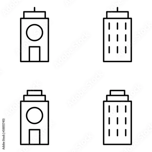 Obraz Buildings Vector Line Icons