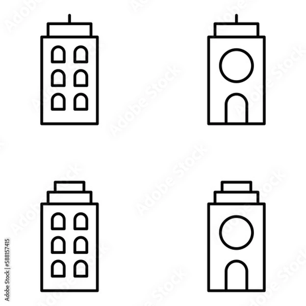 Obraz Buildings Vector Line Icons