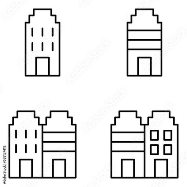 Obraz Buildings Vector Line Icons