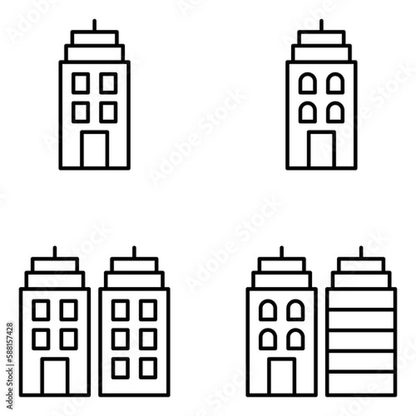 Obraz Buildings Vector Line Icons