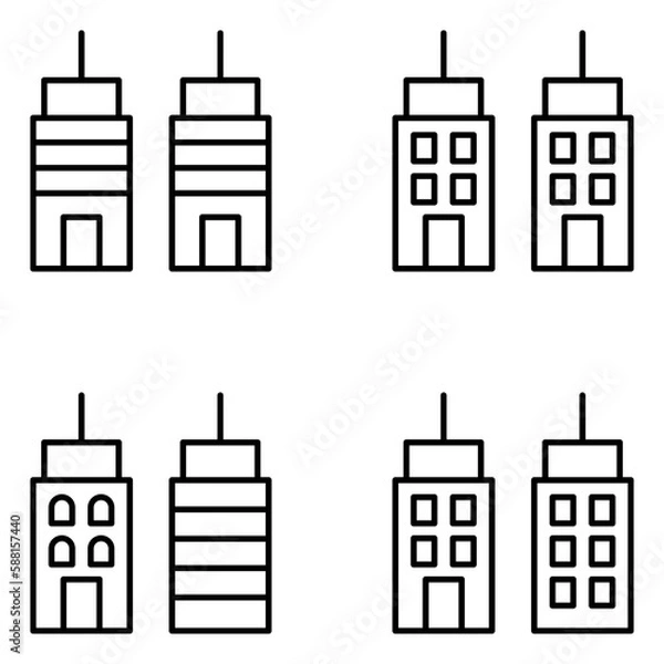 Obraz Buildings Vector Line Icons