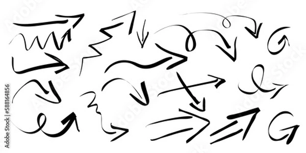 Obraz Grunge arrows vector set on white background