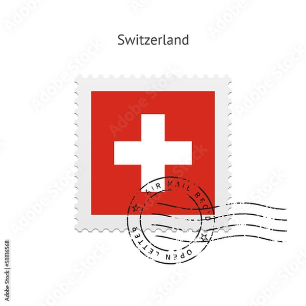 Obraz Switzerland Flag Postage Stamp.