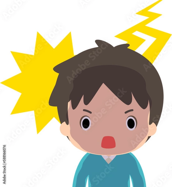 Obraz 雷に打たれたように何かを悟る男性、直感